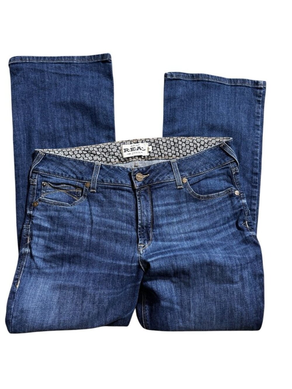 ARIAT R.E.A.L. DENIM DARK WASH DENIM JEANS WOMENS SIZE 34 S 5 pocket